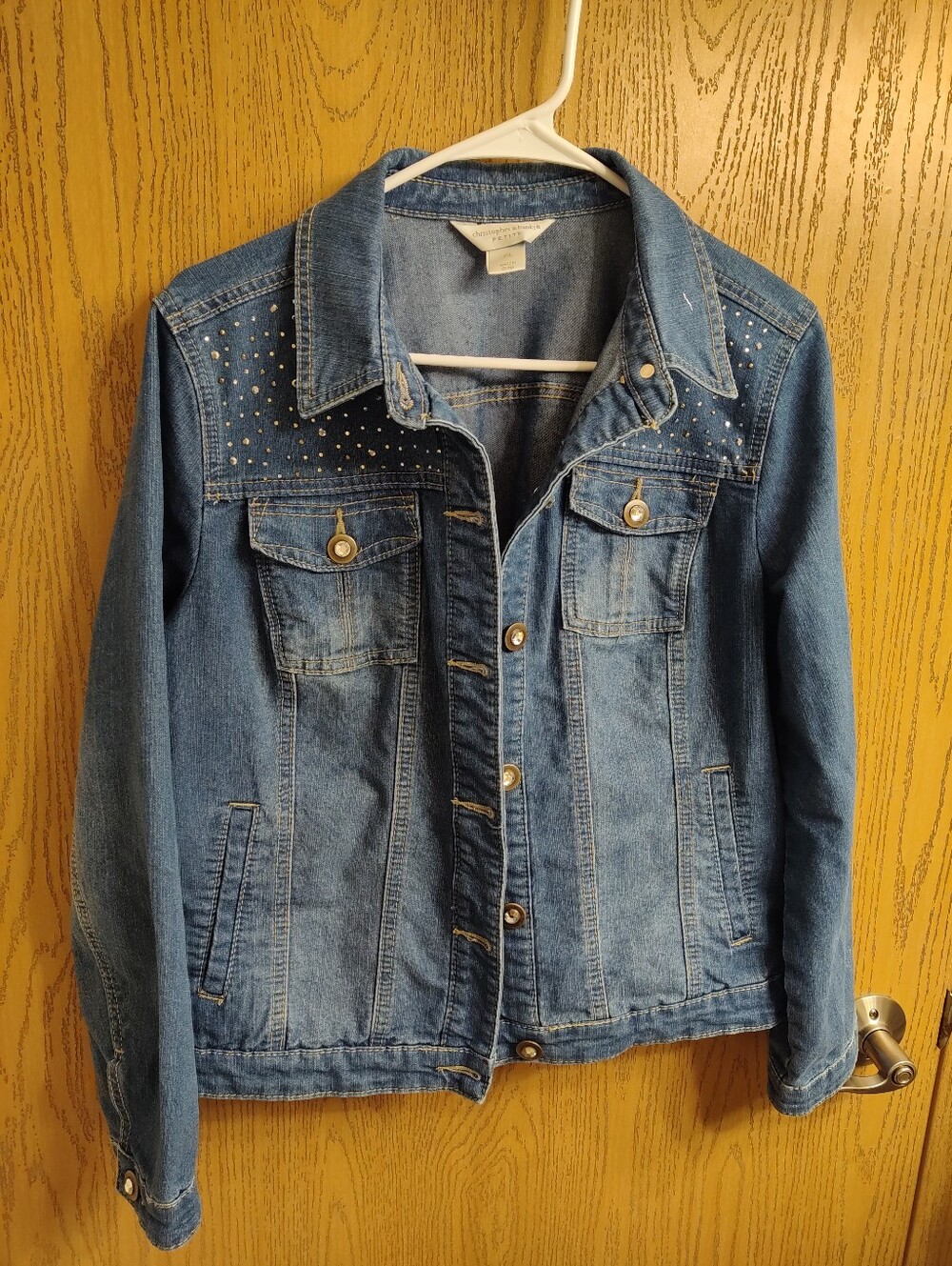 Women's Studded Blue Denim Jacket